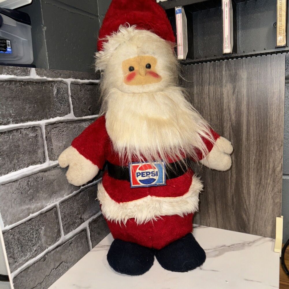 18" VINTAGE ANIMAL FAIR PEPSI SANTA CLAUS CHRISTMAS DOLL STUFFED PLUSH